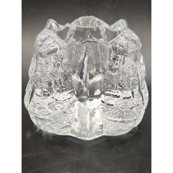 Orrefors Sweden Crystal Eden Leaf Fossil Candle Holder Signed Stickered EUC - Picture 6 of 6